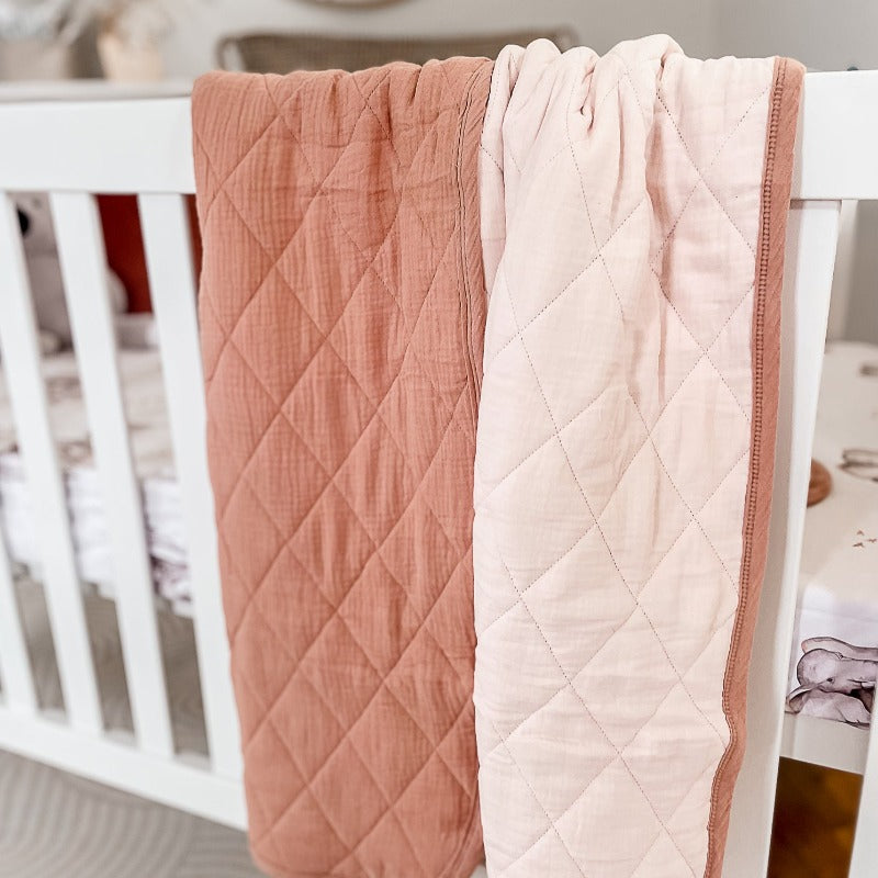 Blush Pink Crib Coverlet