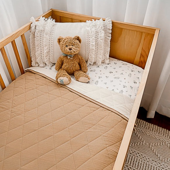 Camel Cream Crib Coverlet