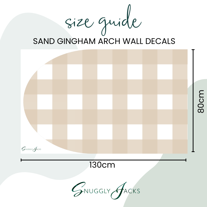 Sand Gingham Arch Wall Art Decal / Removable Wall Sticker