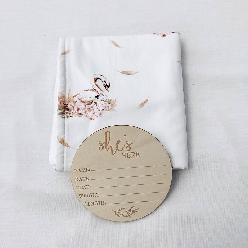 Swan Baby Burp Cloth