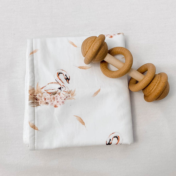 Swan Baby Burp Cloth