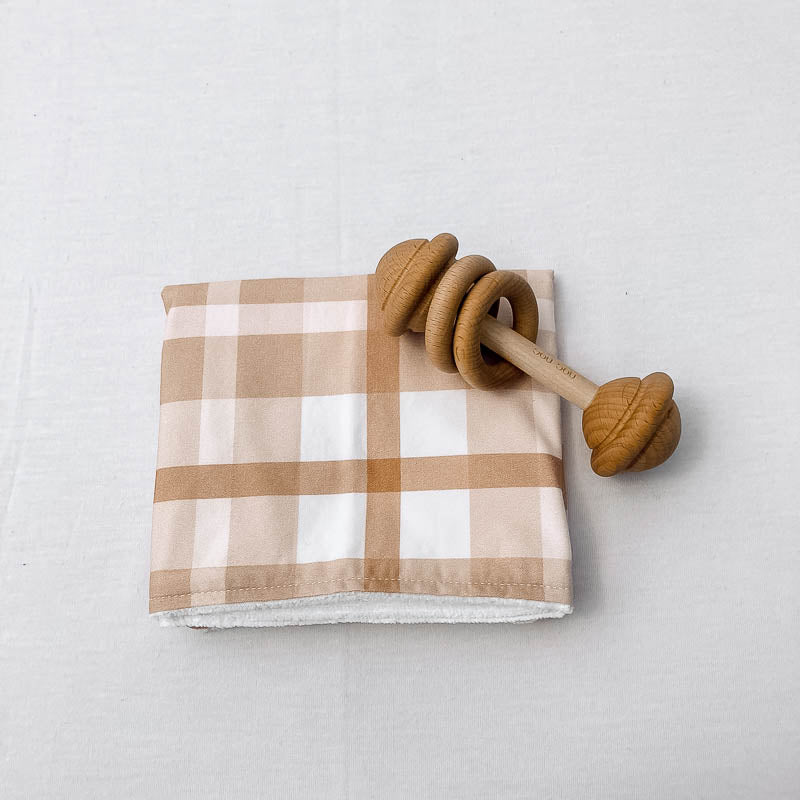 Earthy Plaid Baby Burp Cloth