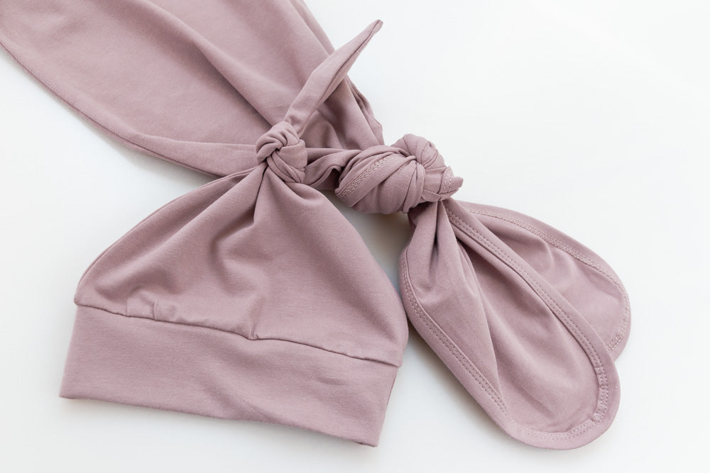 Robe nouée pour nouveau-né Dusty Mauve