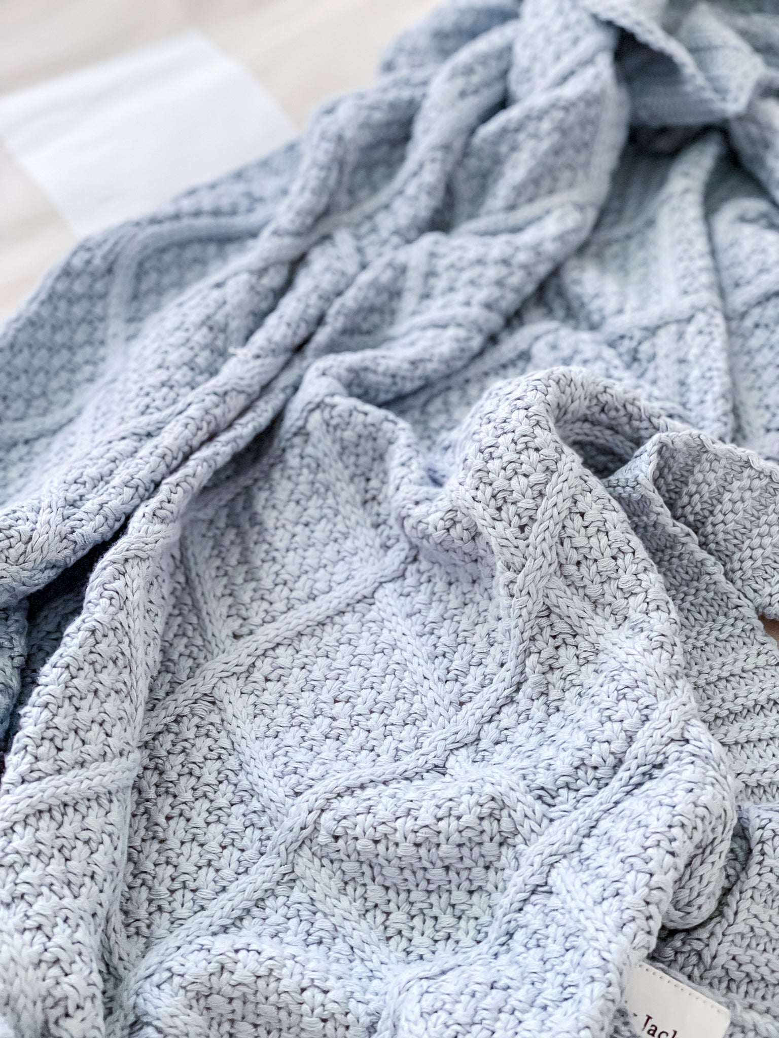 Cornflower Blue Knitted Blanket