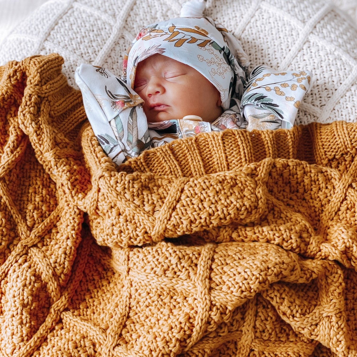 Honey Knitted Blanket