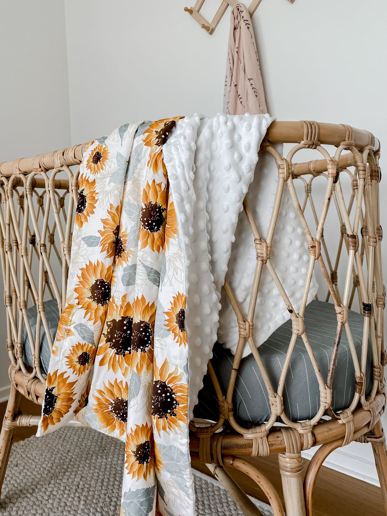 Sunflowers Minky Stroller Blanket