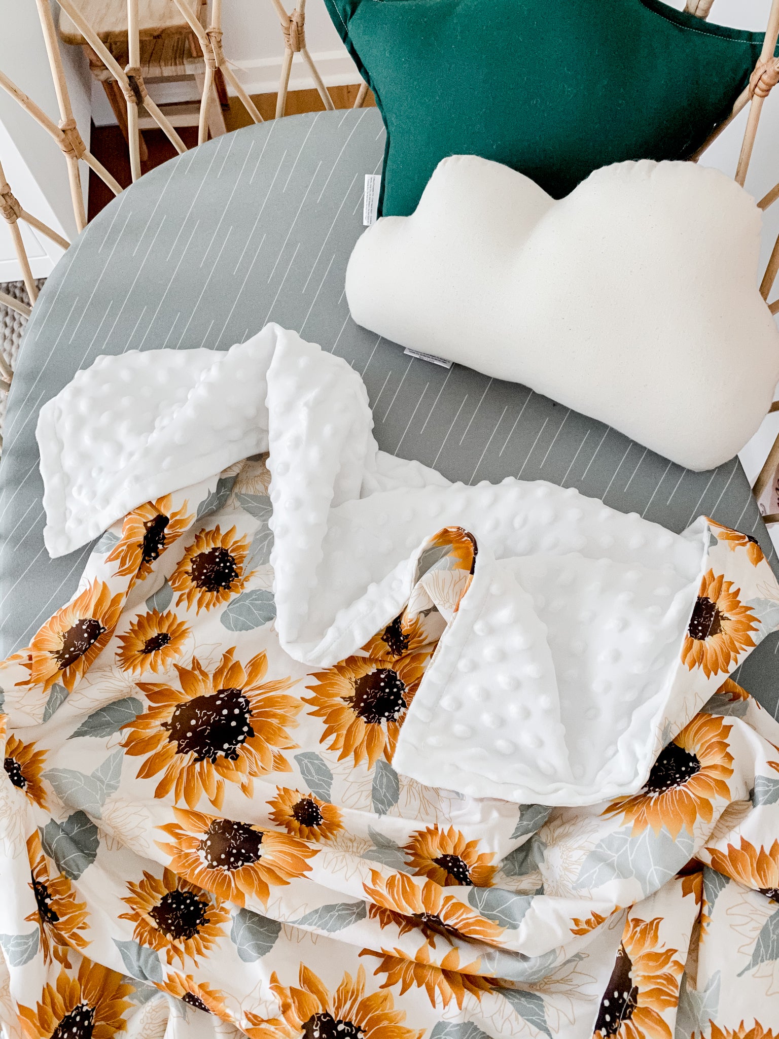 Sunflowers Minky Stroller Blanket