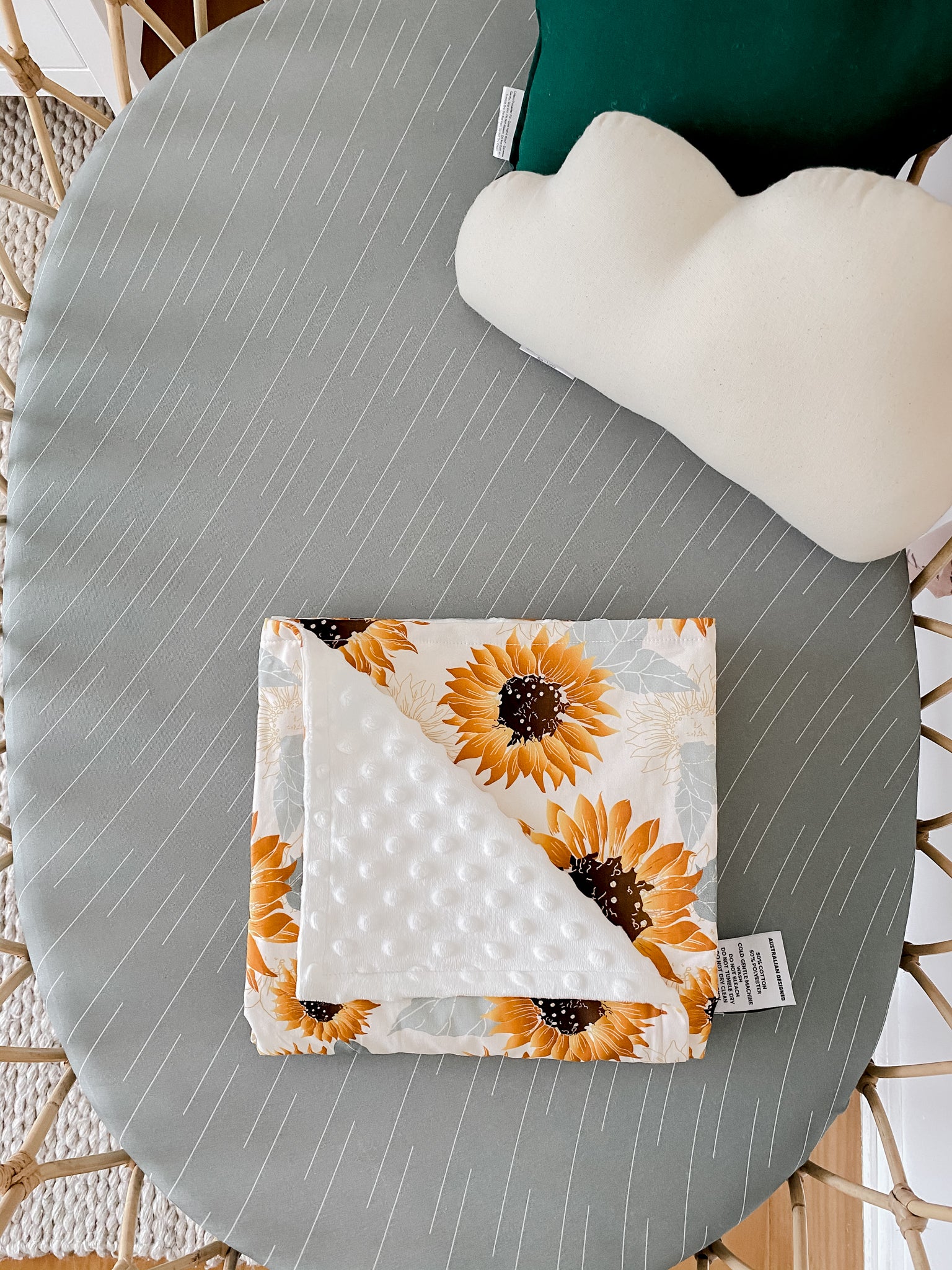 Sunflowers Minky Stroller Blanket