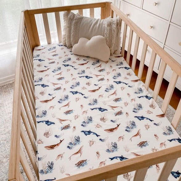 Ocean Fitted Crib Sheet