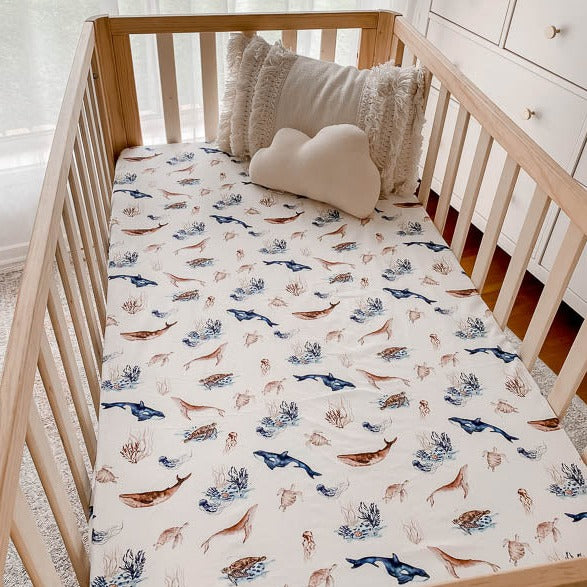 Ocean Fitted Crib Sheet