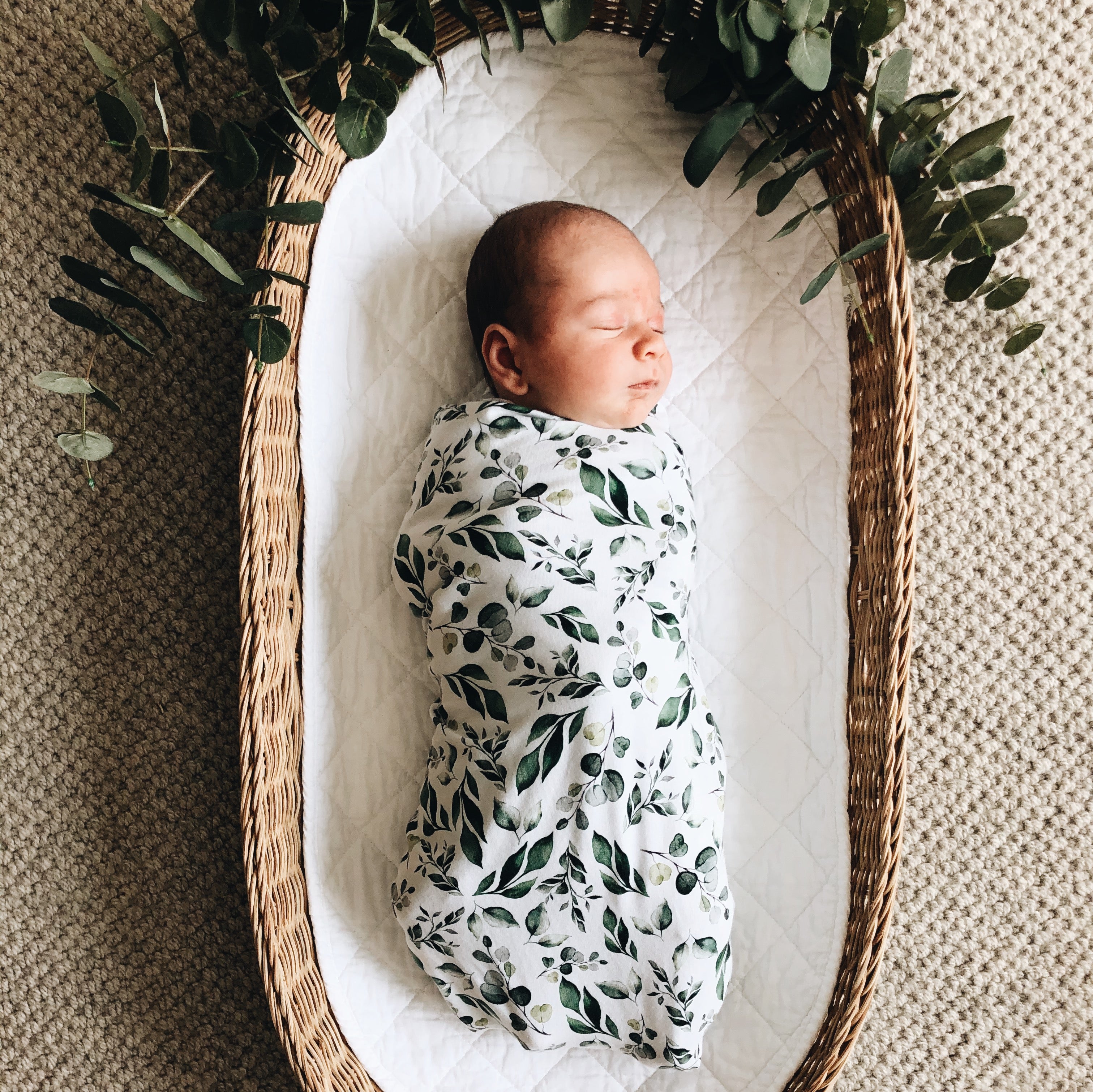 Golden Leaves Jersey Swaddle Wrap & Beanie