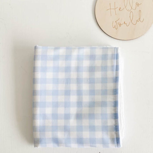 Cornflower Gingham Baby Burp Cloth