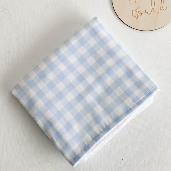 Cornflower Gingham Baby Burp Cloth