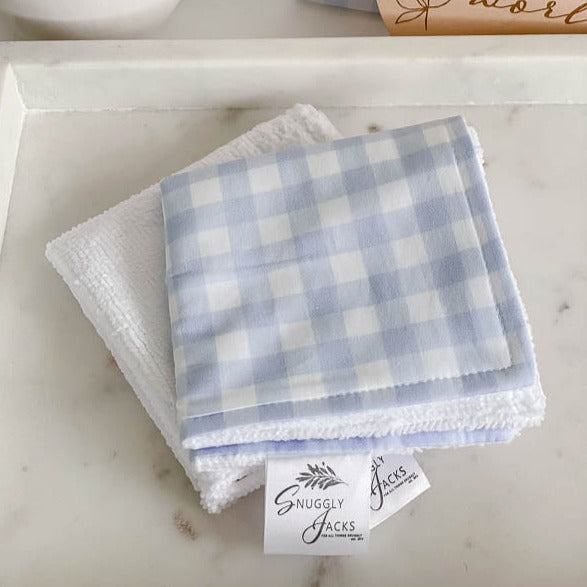 Cornflower Gingham Baby Bath Wash Cloth