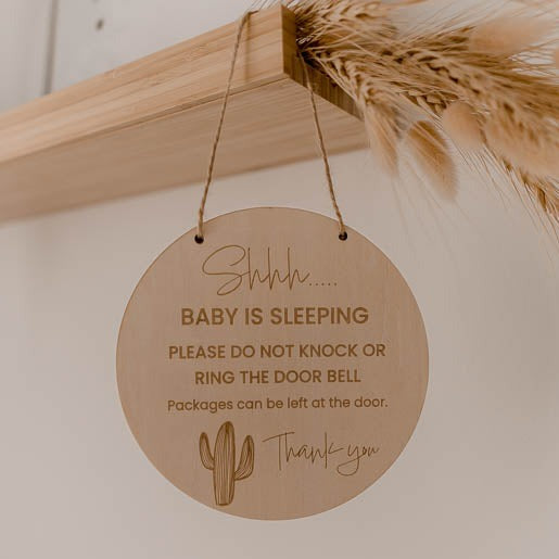 Cactus Sleeping Baby Door Hanging Disc