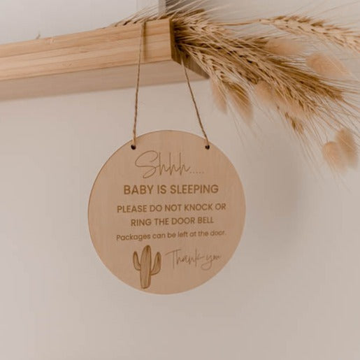 Cactus Sleeping Baby Door Hanging Disc